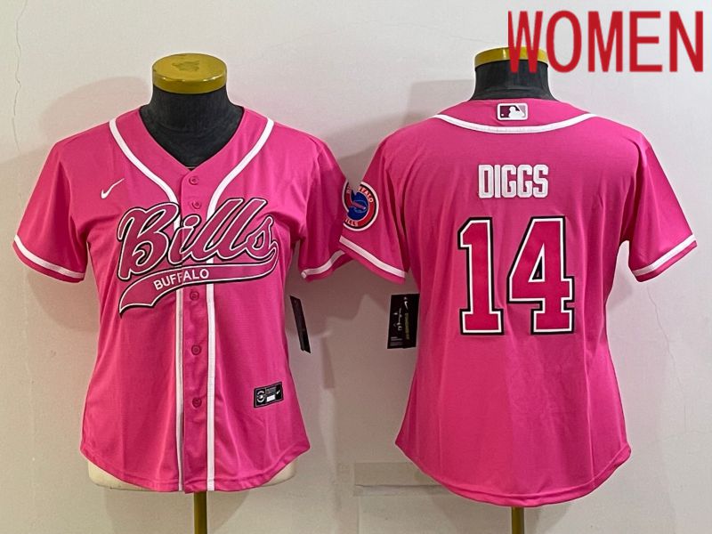 Women Buffalo Bills 14 Diggs Pink 2022 Nike Co branded NFL Jerseys